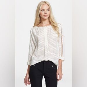 Rebecca Taylor Patterned Crew Neck Blouse